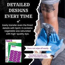 Spirit® Green Thermal Tattoo Stencil Transfer Paper, 8.5" X 11" - 100 Sheets