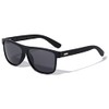 Polarized Wood Classic Square Frame Temple Stud Sunglasses (Black Dark