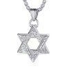 Richsteel Stainless Steel Hexagram Necklace Star of David Pendant with 55 cm + 5 cm Wheat Chain for Men and Women, Stainless Steel