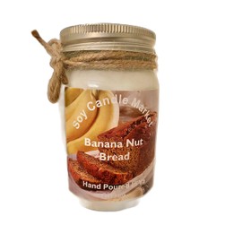 Soy Scented Candles | Handmade & Highly Aromatic Candles Burns Upto 85 Hours in Glass Jar - Perfect for Home Decor, Wedding, Birthday, Dinner (Banana Nut Bread, 16 oz)