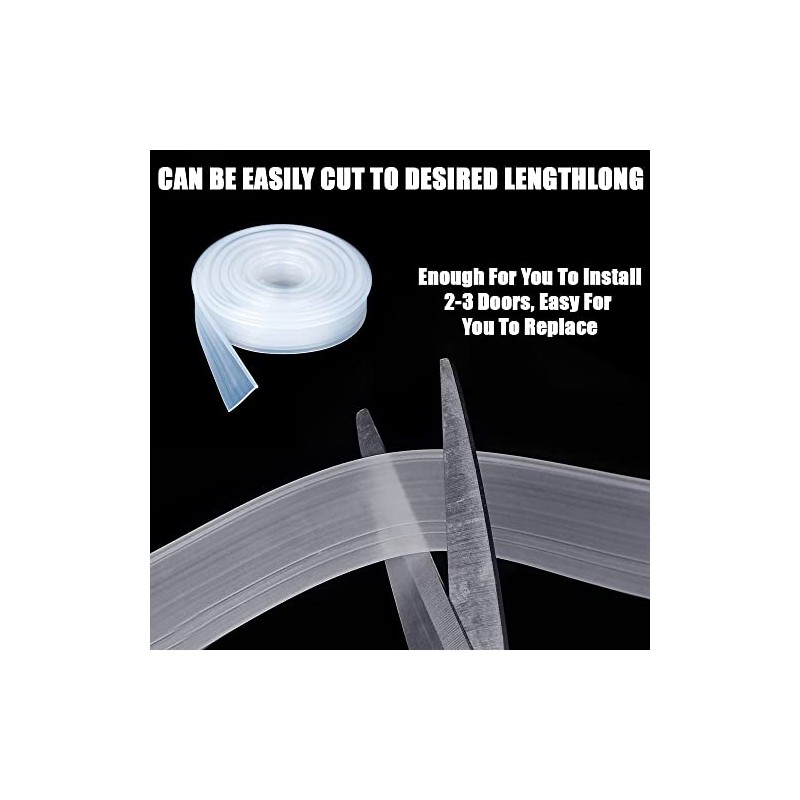 Waterproof Shower Door Bottom Seal Strip - Clear Silicone Replacement