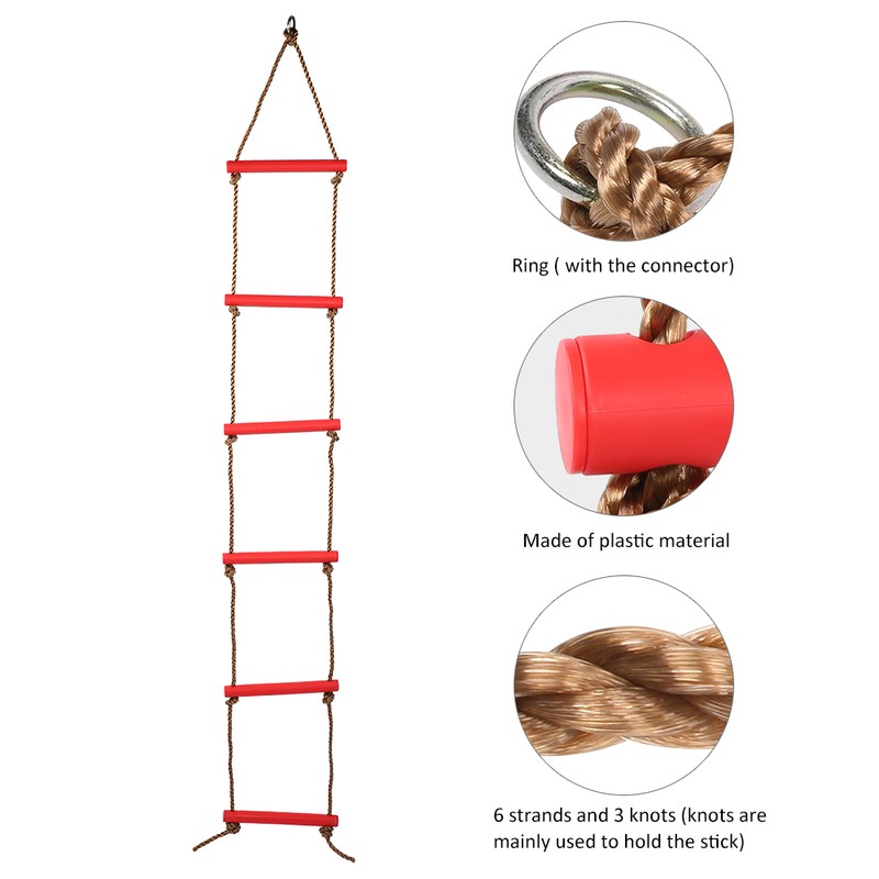 SixSection Children Climbing Ladder SingleEnd Rope Climb Ladders Toy Outdoor