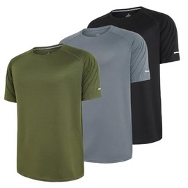 ZPB Men's 3 Pack Workout Shirts Dry Fit Moisture Wicking Short Sleeve Mesh Athletic T-Shirts-1-6-L