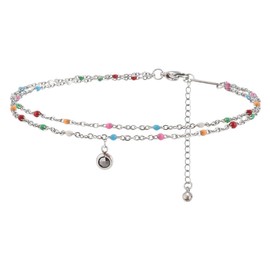 Dorriss beaded anklet for women Beads ankle bracelet Colorful stainless steel Jewelry Waterproof Beach Boho Stackable