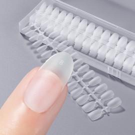 BEIHOO Nail Tips, Clear, Third Generation 0.2mm Ultra-thin, Sanded, Natural Fit, Length Extension Tips, Easy to Use, with Storage Case & Nail Tools, for Salon, Professional Use, DIY, Practice