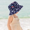 Malaxlx Toddler Bucket Sun Hat Robot Navy Blue Print Summer