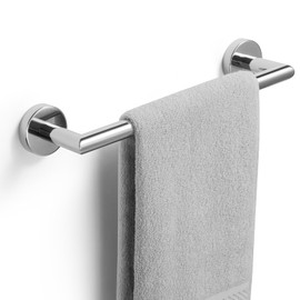 JunSun Bathroom Towel Bar 12 Inch Polished Chrome Towel Racks Wall Mount Bath Hand Towel Holder Modern Home Decor Towel Rod Bathroom Hardware Stainless Steel Towel Hangers Towel Rail Single Towel Bars