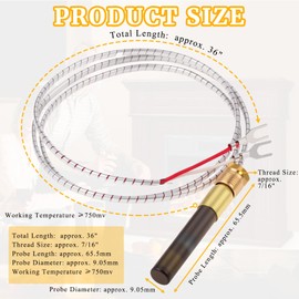 5 Pack Thermopile for Gas Fireplace 36" 750mv Fit for Pitco Frialator Southbend Oven Anets Fryer Parts Water Heater Gas Stove Fireplace Stoves Pilot Burner Generator Thermocouple Replace 60125501