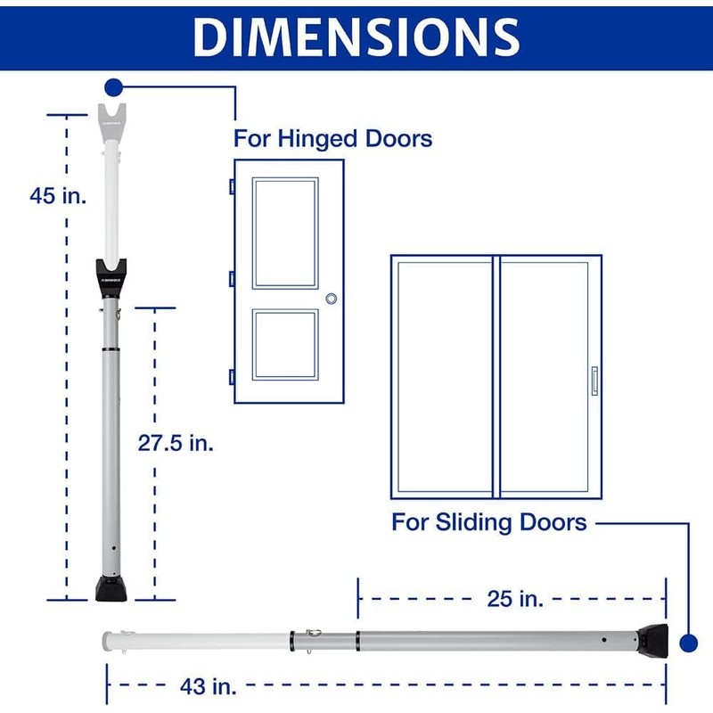 BRINKS Door Security Bar - Adjustable Brinks Door Security Bar