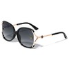 GLO - Side Rimless Temple Cut Out Butterfly Sunglasses (Smoke