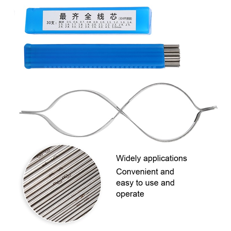 30pcs Metal Jewelry Cored Rod with Jewelry Cross Locking Tweezers