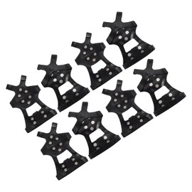 PATIKIL 8.5" Non-Slip Gripper Spikes Ice Cleats, 4 Pairs Snow Grips Cleats 10 Steel Studs Anti-Slip Traction Crampons for Hiking Climbing, Black
