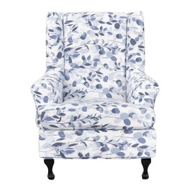 CRFATOP Wingback Chair Covers 2 Pieces Stretch Printed Wing Back Chair Cover Sofa Slipcover Washable Wingback Armchair Slipcovers Furniture Protector with Elastic Bottom for Wingback Chairs,B18
