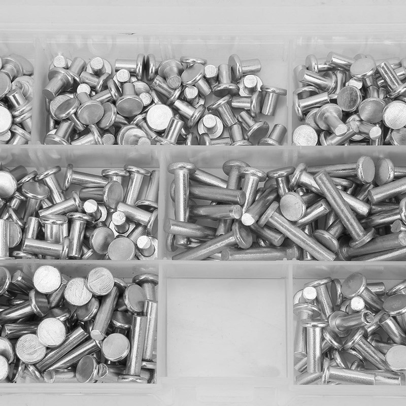 KooingTech 350 Pieces M4 Aluminium Rivets Set Flat Head Solid