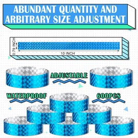 Epakh 600 Pcs Paper Wristbands for Events Neon Wrist Bands Waterproof Paper Bracelets Concert Wristbands Neon Colored Adhesive Wristbands for Events (Dazzling Blue)