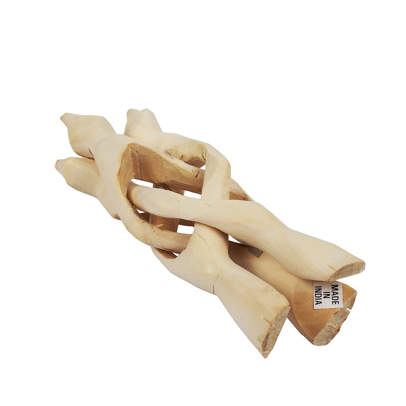 Indian Consigners Cobra Wooden Tripod Stand (Natural, 6 Inches)