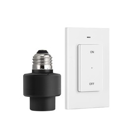 DEWENWILS Remote Control Light Socket, Wireless Light Switch for Pull Chain Light Lamp Fixtures, 100FT Range, No Wiring Needed, ETL Listed(1 Wall Mounted Controller+1 Bulb Base, Shorter Version)
