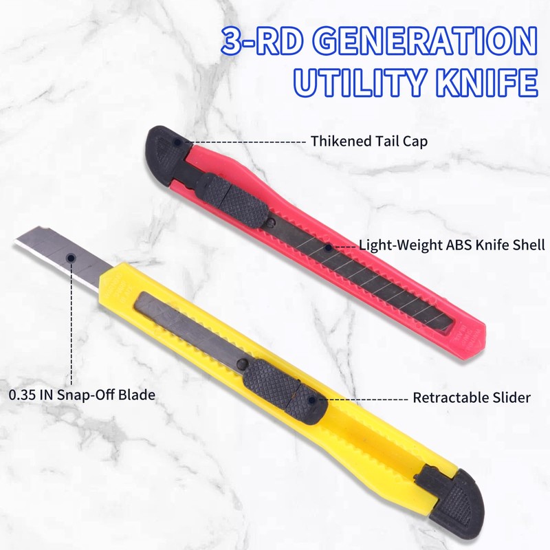 4 Pack Box Cutter Utility Knife, Mini Box Cutters Retractable
