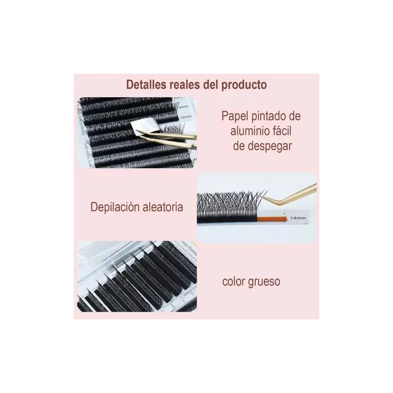 Extensiones De Pestañas W Shape 6d Double Tip 8-15mm Mix