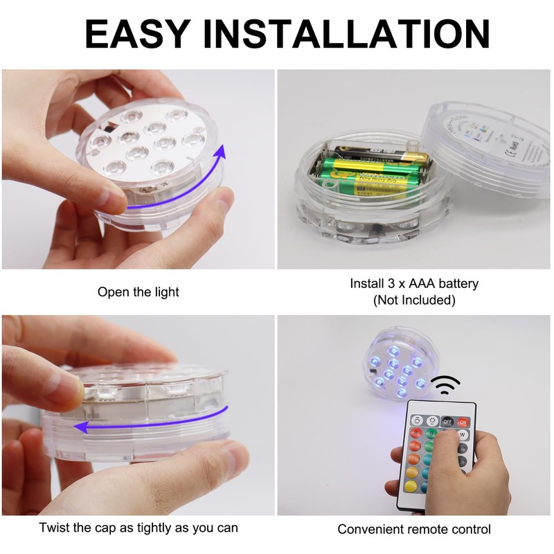 Boat Lights Wireless Remote Control Battery Powered, Waterproof Marine Led