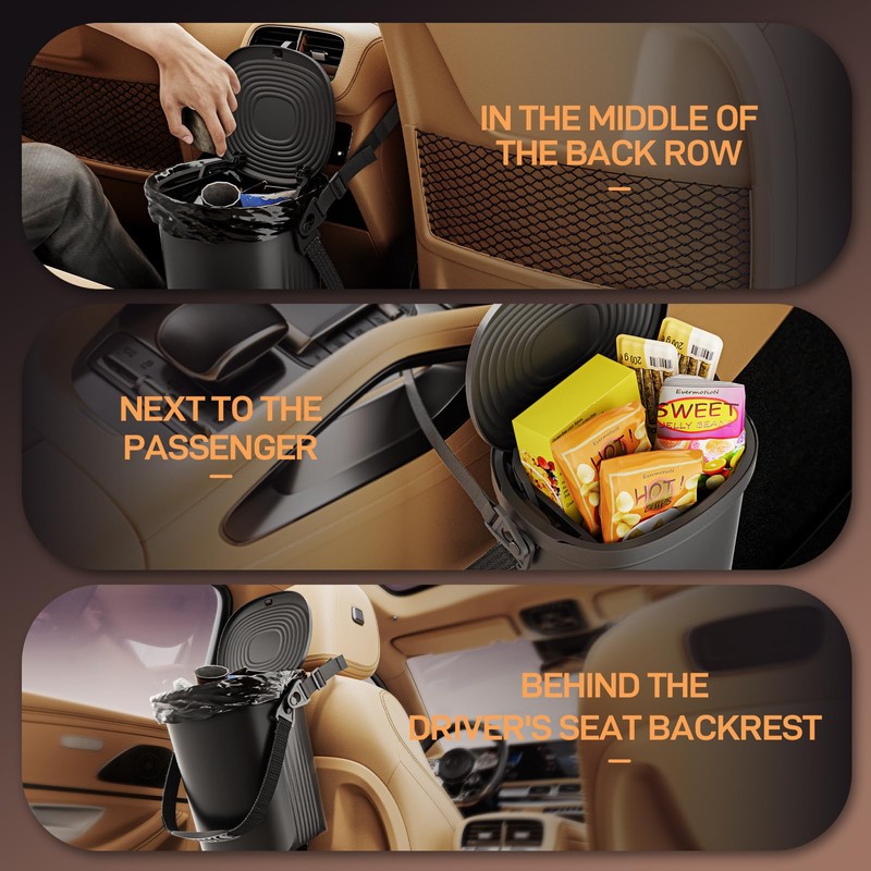 Waretary Trash Can for Car Garbage: Leakproof Silicone Car Waste