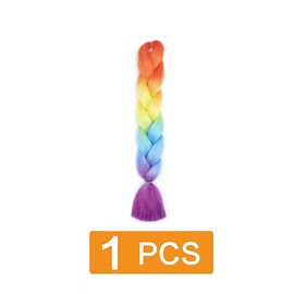 prinfantasy Colourful Hair Strands Hair Extensions Braided Hair Scrunchie Band Colour Gradient Girls Hairpiece Band for Women BZ119