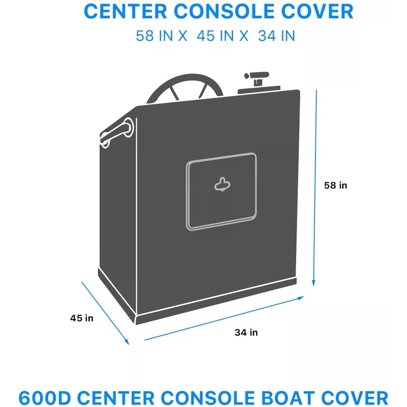 GOODSMANN Boat Center Console Cover 600D Heavy Duty Fits