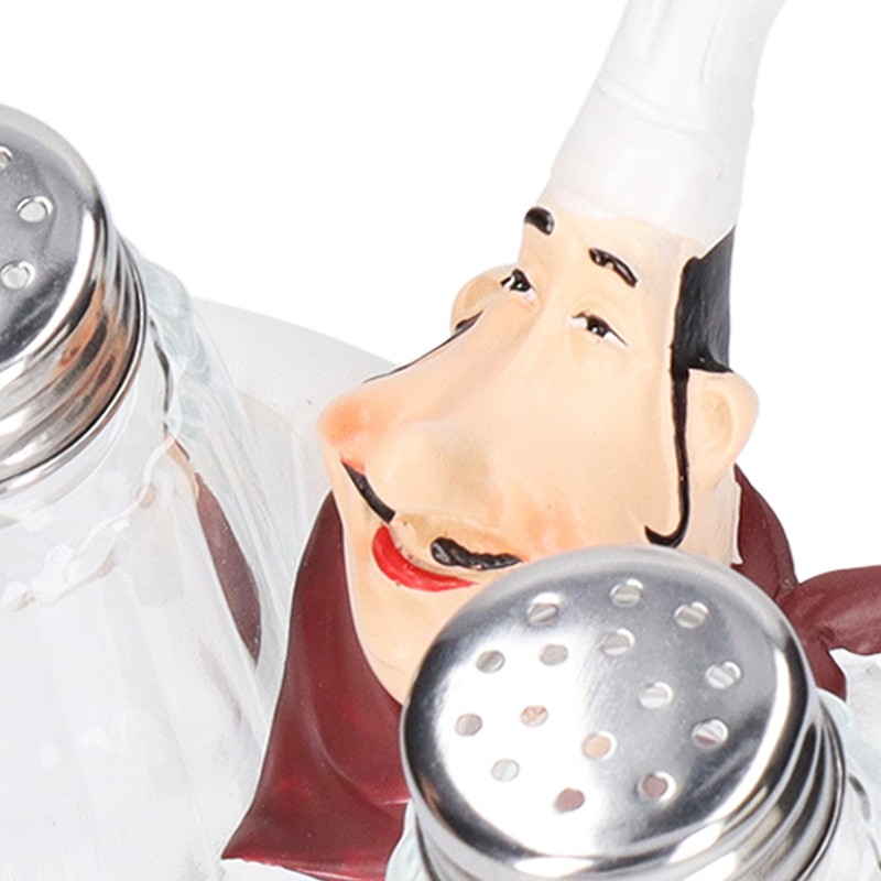 Chef Statue Salt Shakers Set Adorable Statue Vivid Details Resin