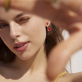 Crystal Pearl Earrings Stud Earrings for Women, 18K Gold Plated Front Back Earring Jackets Two Tone Zircon Adjustable Drop Earring Jewelry, Brass, No Gemstone