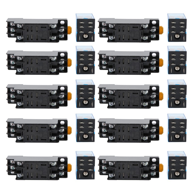 10 Sets 8 Pin Power Relay with Base AC220V Coil