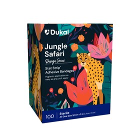 Dukal Safari Stat Strip® Adhesive Bandages 3/4" x 3" (Box of 100)