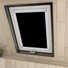 Eurohome 100% Blackout Skylight Roller Blind, No Drilling, Sun Protection, Blackout Roller Blind with Suction Cups for Velux Windows, Black, 60 x 120 cm for MK08