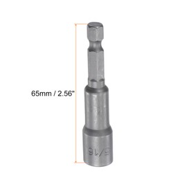 sourcing map Quick-Change Nut Driver Bit, 5/16" Hex Shank 1/4" Magnetic Nut Setter Drill Bits, 2.56" Length, SAE Sizes