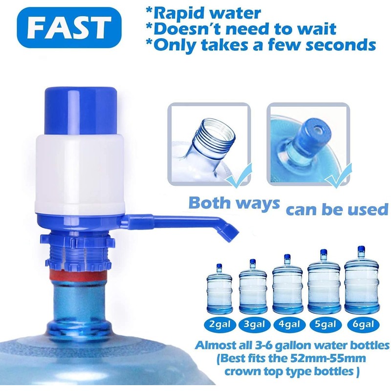 2-Pack 5 Gallon Water Pump, Manual Water Jug Dispenser Hand