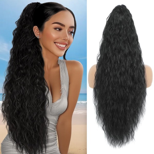 HYYLFS Claw Clip in Ponytail Extension 30 Inch Long Wave