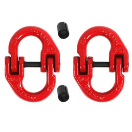 QFhuahang 3/8 Inch Coupling Link, Grade 80 Alloy Steel Hammer Lock Chain Connector Hammerlock Connecting Link, 7100 Lbs Working Load Limit, Red 2 Pack