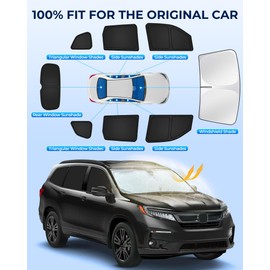 for Honda Pilot 2016-2022 Car Window Shades, 8pcs Privacy Sun Shade Set for Front Windshield Side and Rear Windows, Full Window Covers Keeps Vehicle Cool for Camping Napping