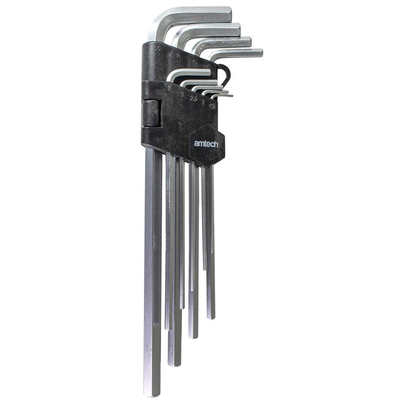 Amtech I8778 9 Piece Extra-Long Metric hex Key Set