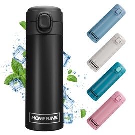 HOMEFUNK Insulated Stainless Steel Water Bottle Flask for Hot and Cold Drinks Coffee and Baby Bottles Hot Water Flask Thermal Flask 420ML (Matte Black)