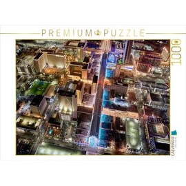 CALVENDO Puzzle Fremont Street Aerial View at Night | 1000 Pieces Size 25" x 19"