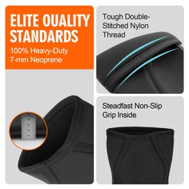 Knee Brace,1 Pack 7mm Neoprene Sports KneePads Knee Support Compression Weightlifting Pressured Crossfit Training Knee Pads Knee Sleeves Support Women Men H HOME-MART (Black, L)