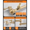 RALANDA Brass Pot Filler Faucet Gold, Dual Valve Wall Mount