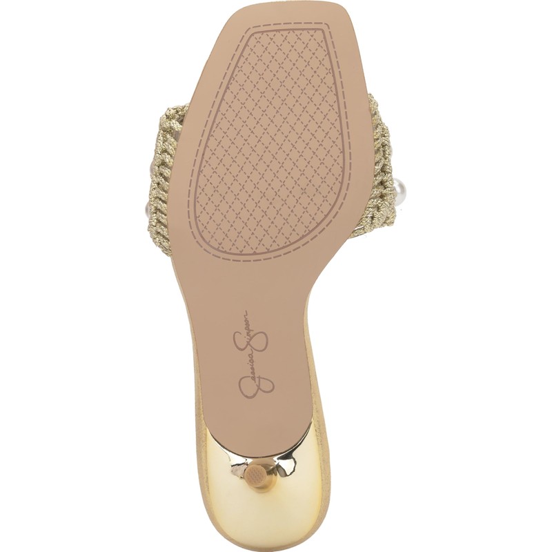 Jessica Simpson Women's Cameleah Heeled Sandal, Soft Gold, 11