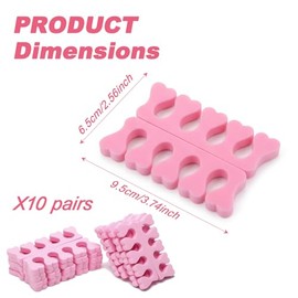 20 Pcs Toe Separators, Soft Foam Sponge Toe Separators, Foam Sponge Toe Separators Finger Dividers, Toenail Polish Painting Pedicure Sponge Separator Spreaders Dividers Pedicure Tools for Nail