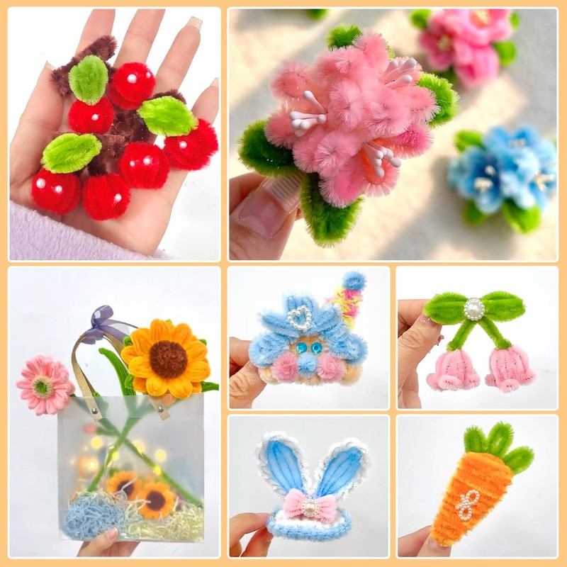 AIZANYU 1200pcs Pipe Cleaners Bulk. 24-Color Chenille Stems for Craft.