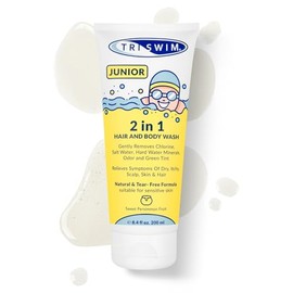 TRISWIM Junior Hair & Shower Gel After Swimming for Children, Removes Chlorine, Salt and Pool Chemicals, Nourishes Skin and Scalp, Natural and Tear Free, Sweet Persimmon Fragrance, 200 ml