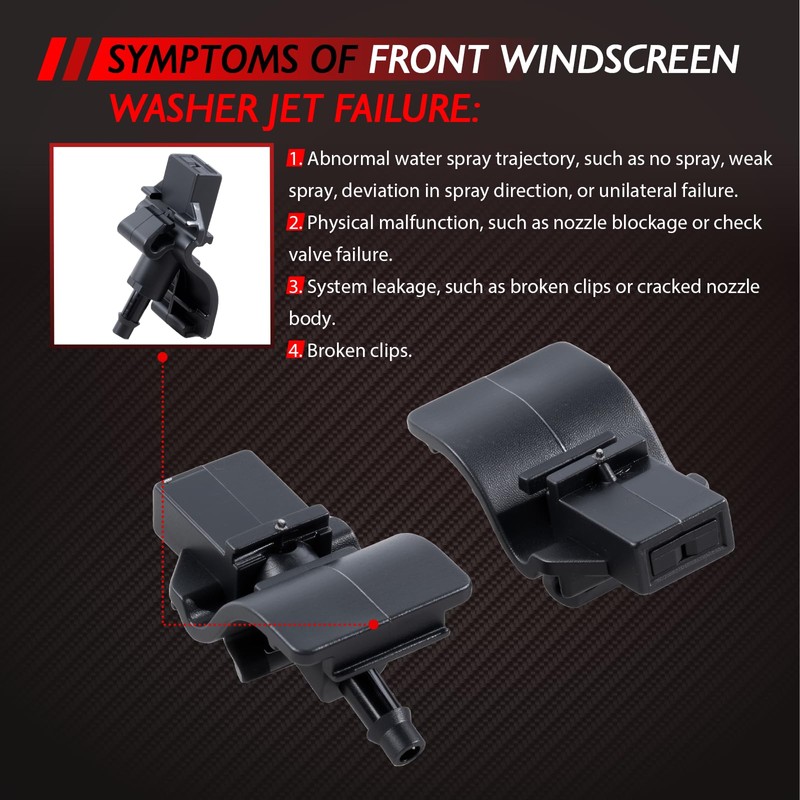 Merautop SJ Pack of 2 Car Windscreen Washer Nozzles Replacement