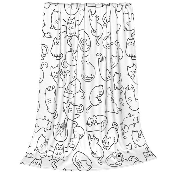 Newhomestyle Cute Cats Print Throw Blanket for Cat & Cat