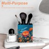 NWTRK Dragonfly And Flower Pen Holder Waterproof PU Pencil Cup