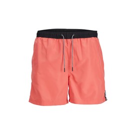 JACK & JONES Mens Fiji Tape Swim Shorts Hot Coral M